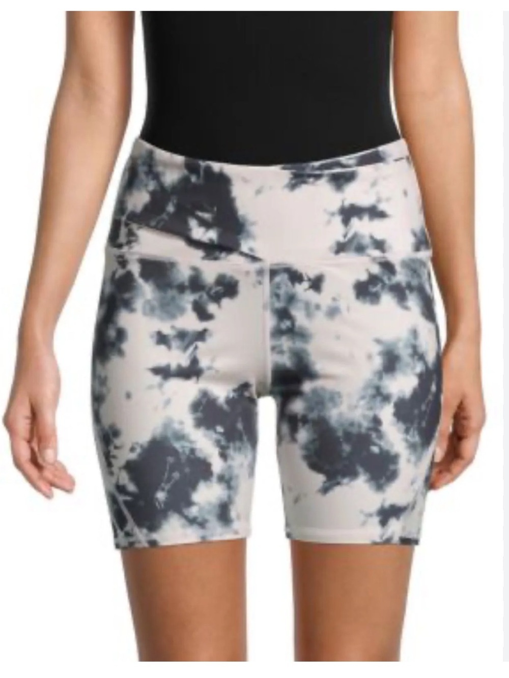 Balance Collection Black & White Tie-Dye High-Rise Bike Shorts